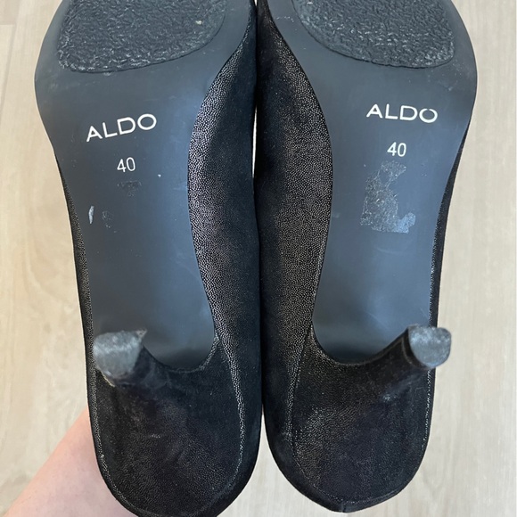 Shimmery black peep toe heels - Aldo size 40 - Picture 13 of 13